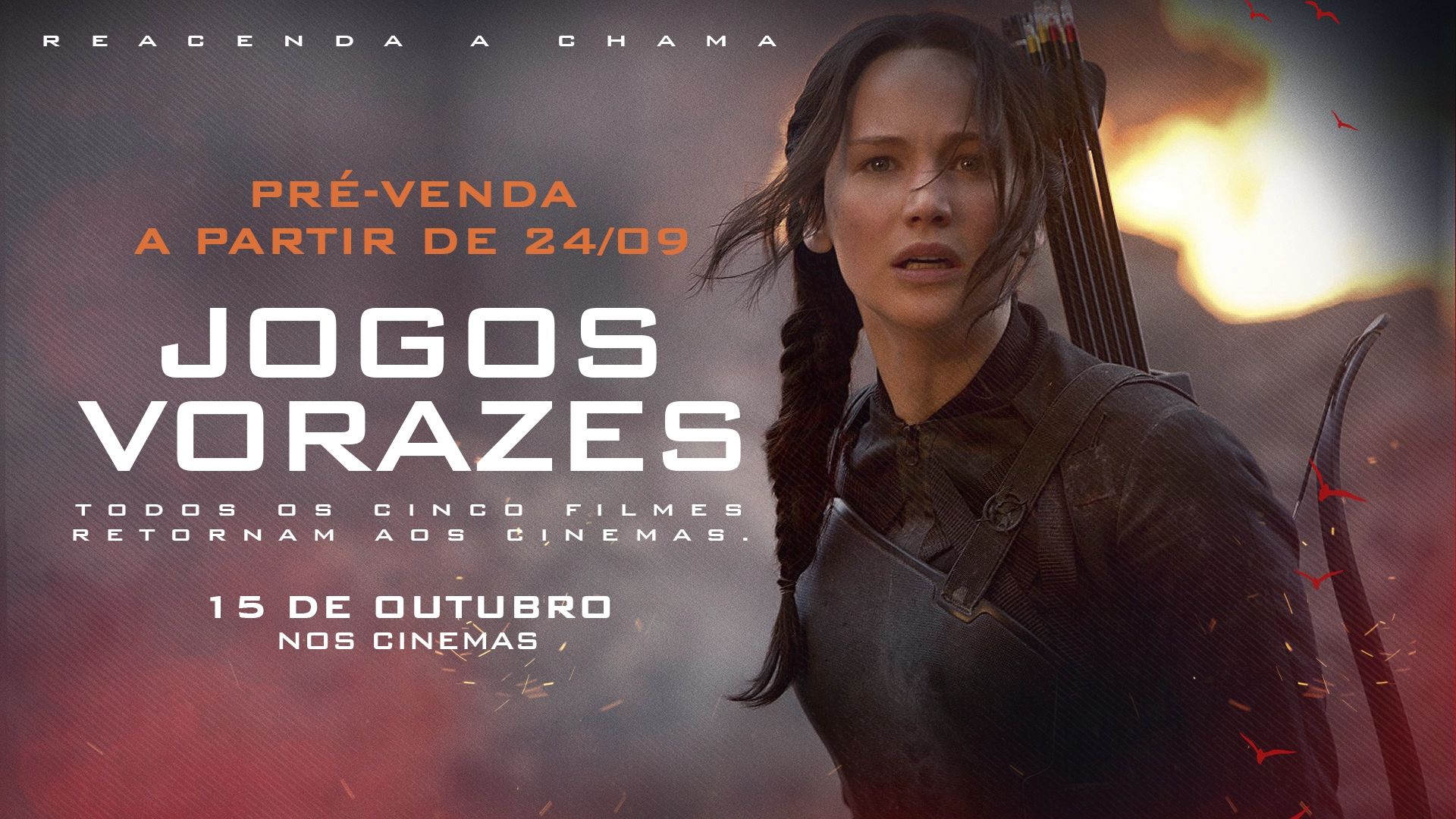 Paris Filmes abre pré-venda para reexibição dos cinco filmes de Jogos Vorazes; sessões começam em 15 de outubro